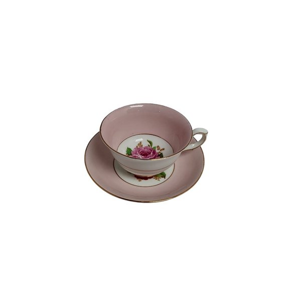 Pretty Pink Taylor and Kent Rose Tea Cup and Saucer, Longton, England - Picture 7 of 8